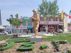 تندیس مرد آتش نشان نصب شد