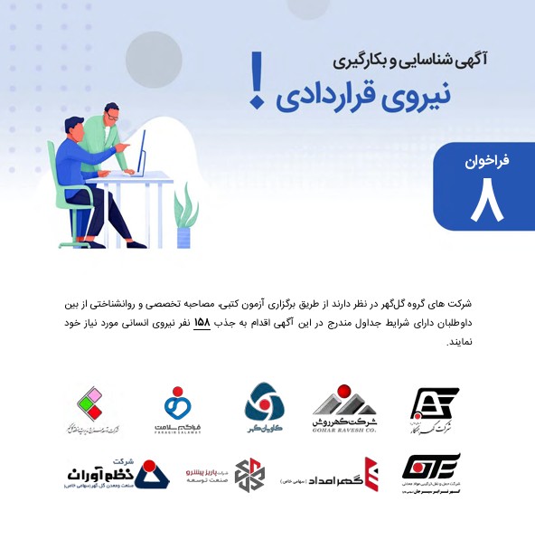 آگهی شناسایی و بکارگیری نیروی قراردادی شرکت های گروه گل گهر 